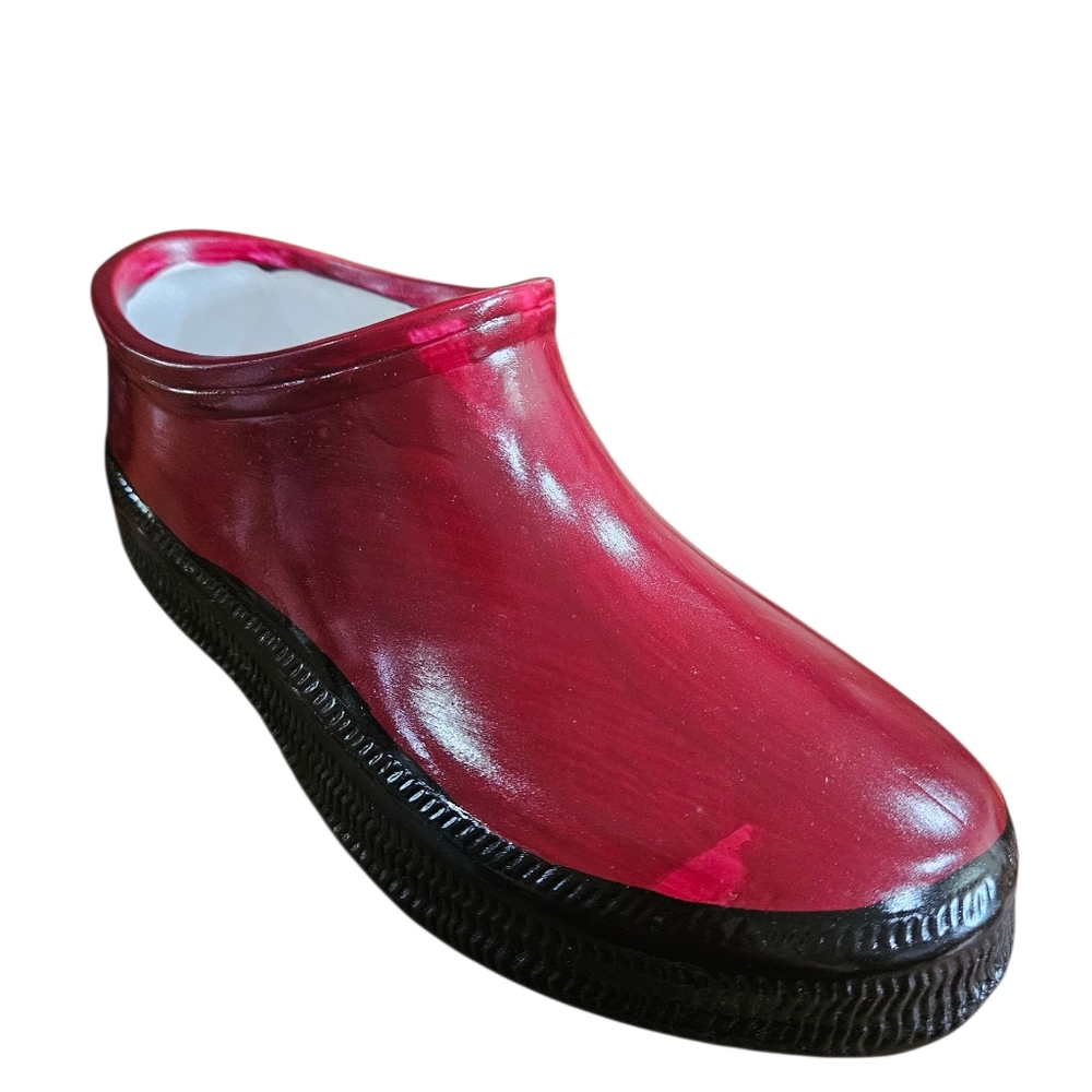 NwOt PLANTER red Slip-On RAIN Shoe with Black Sole
